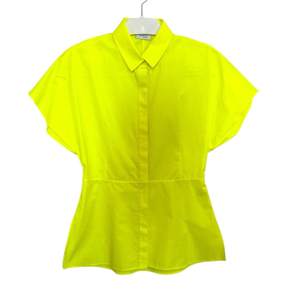 AKRIS punto neon cotton blouse NWOT size 4 DH-6